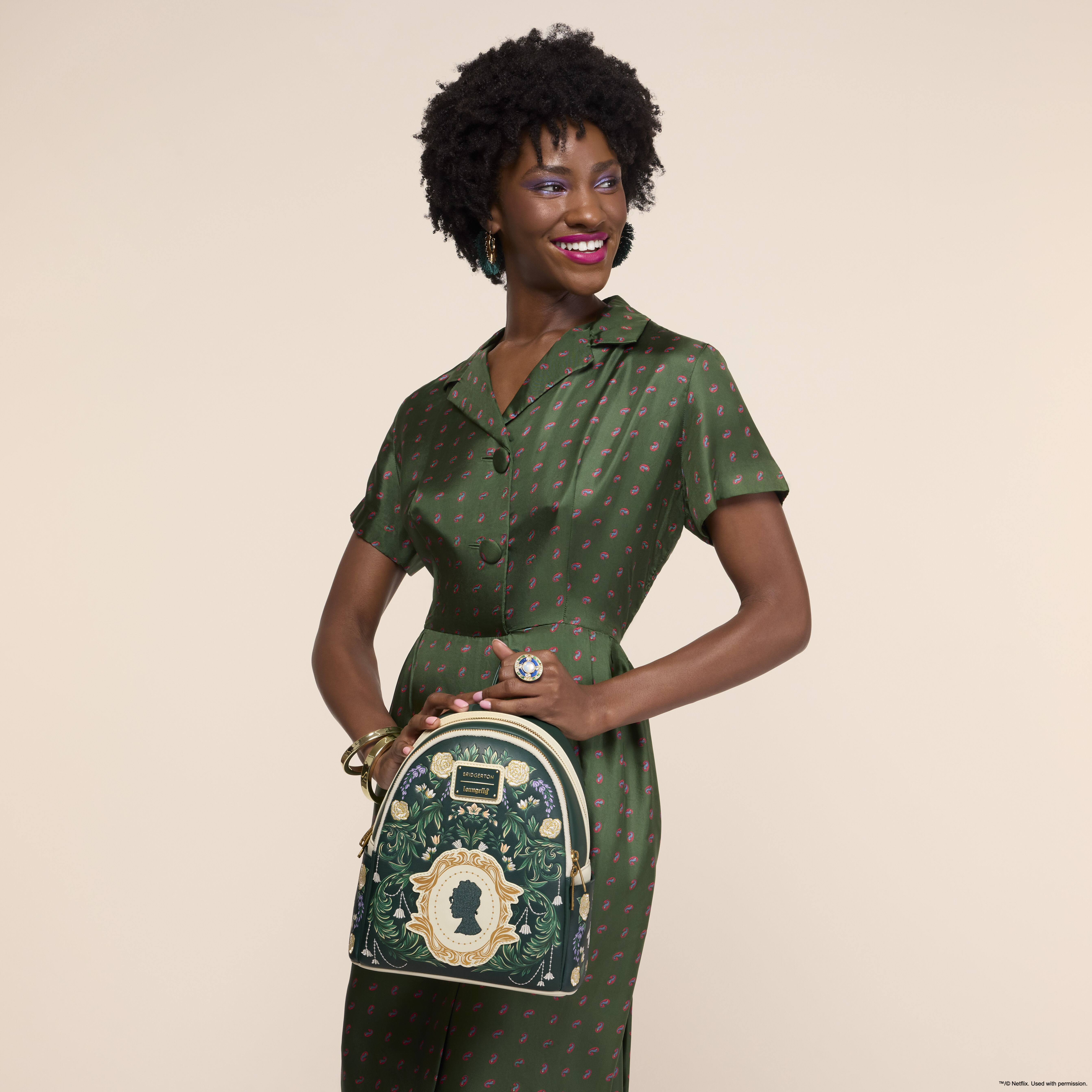 Bridgerton Silhouette Floral Mini Backpack - Image 2