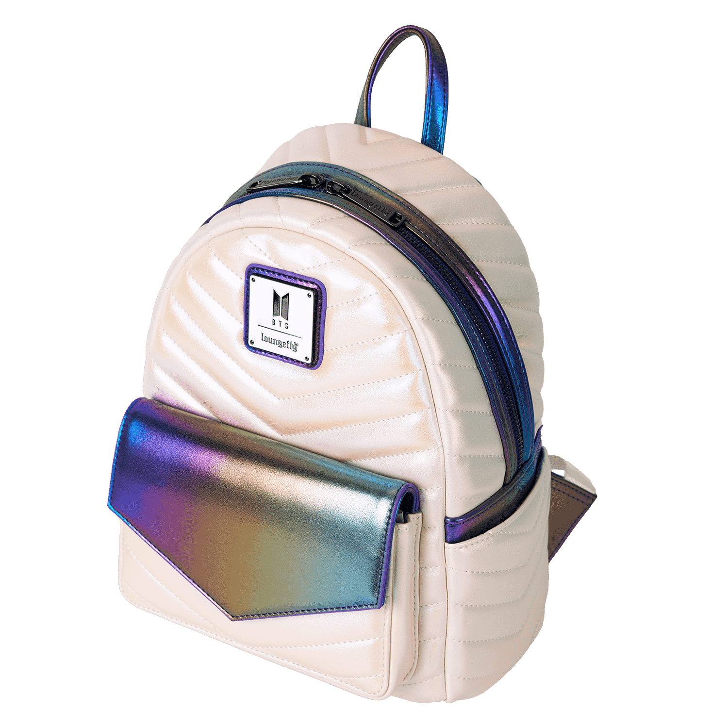 Funko Pop! By Loungefly BTS Iridescent Quilted Mini Backpack - Image 4