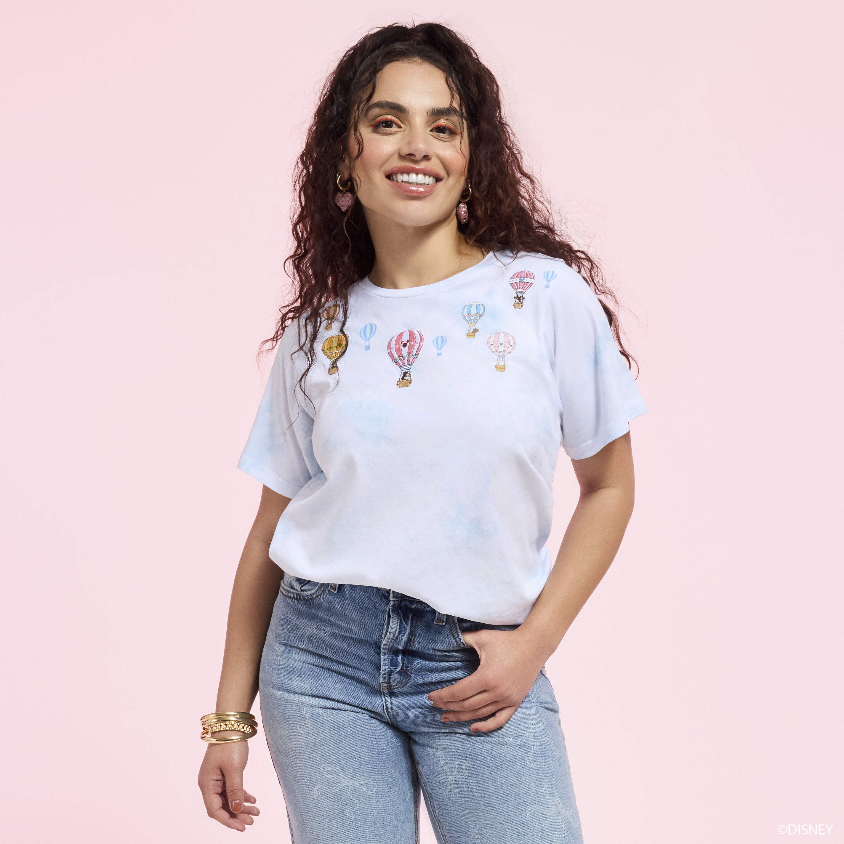Mickey & Friends Hot Air Balloon Tie-Dye Swing Tee - Image 2