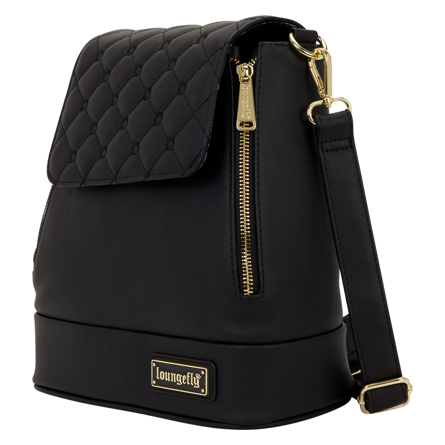 Loungefly The Lilly Black Convertible Mini Backpack & Crossbody Pin Trader Bag - Image 5