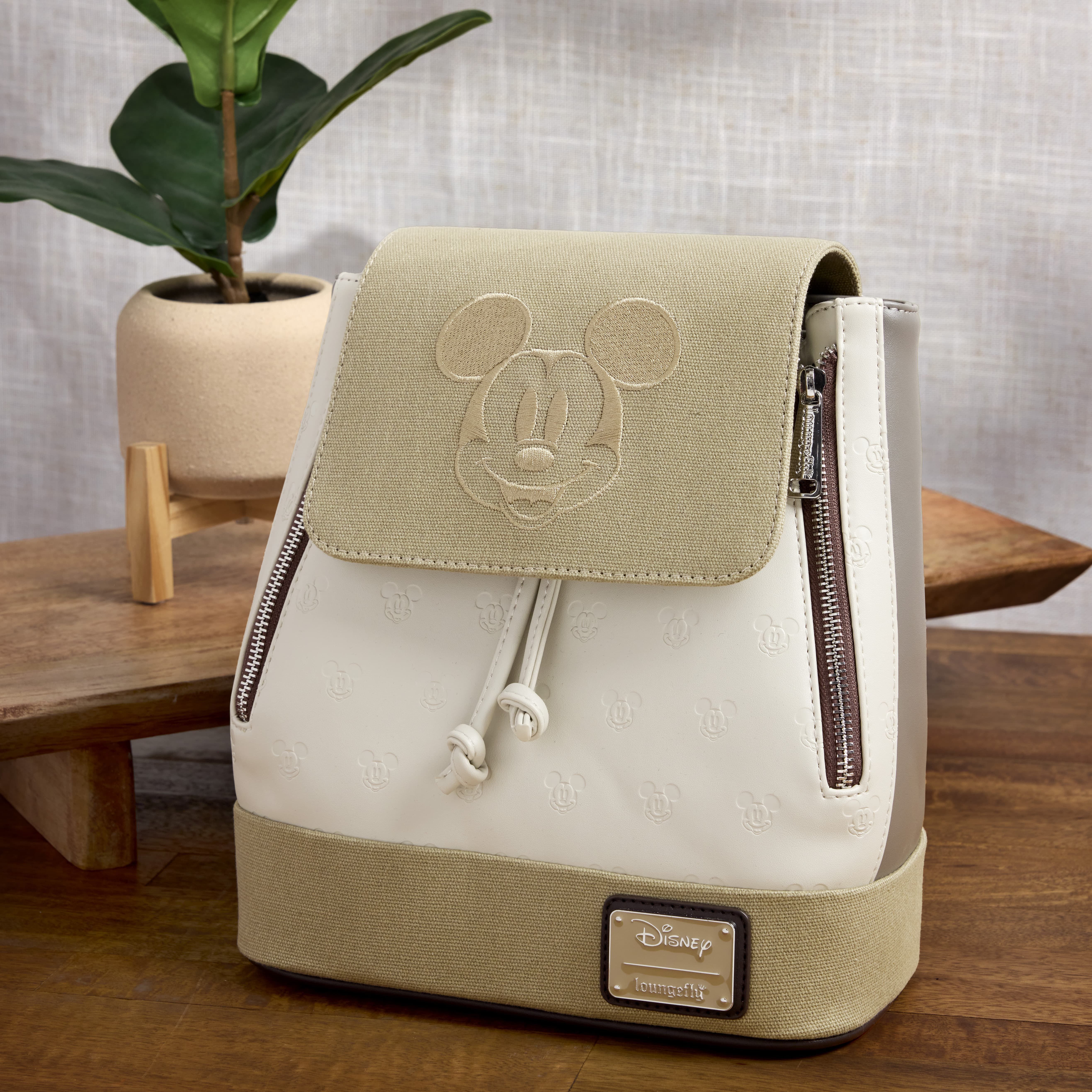 Mickey & Friends Canvas All-Over Print Drawstring Bucket Mini Backpack - Image 2