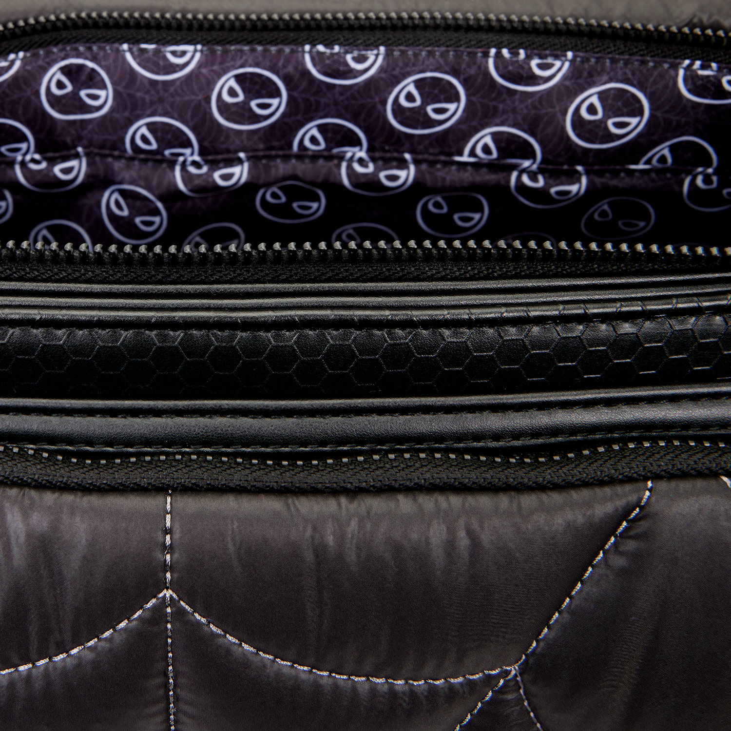 Spider-Man Black & White Suit Quilted Messenger Crossbody Bag - Image 8