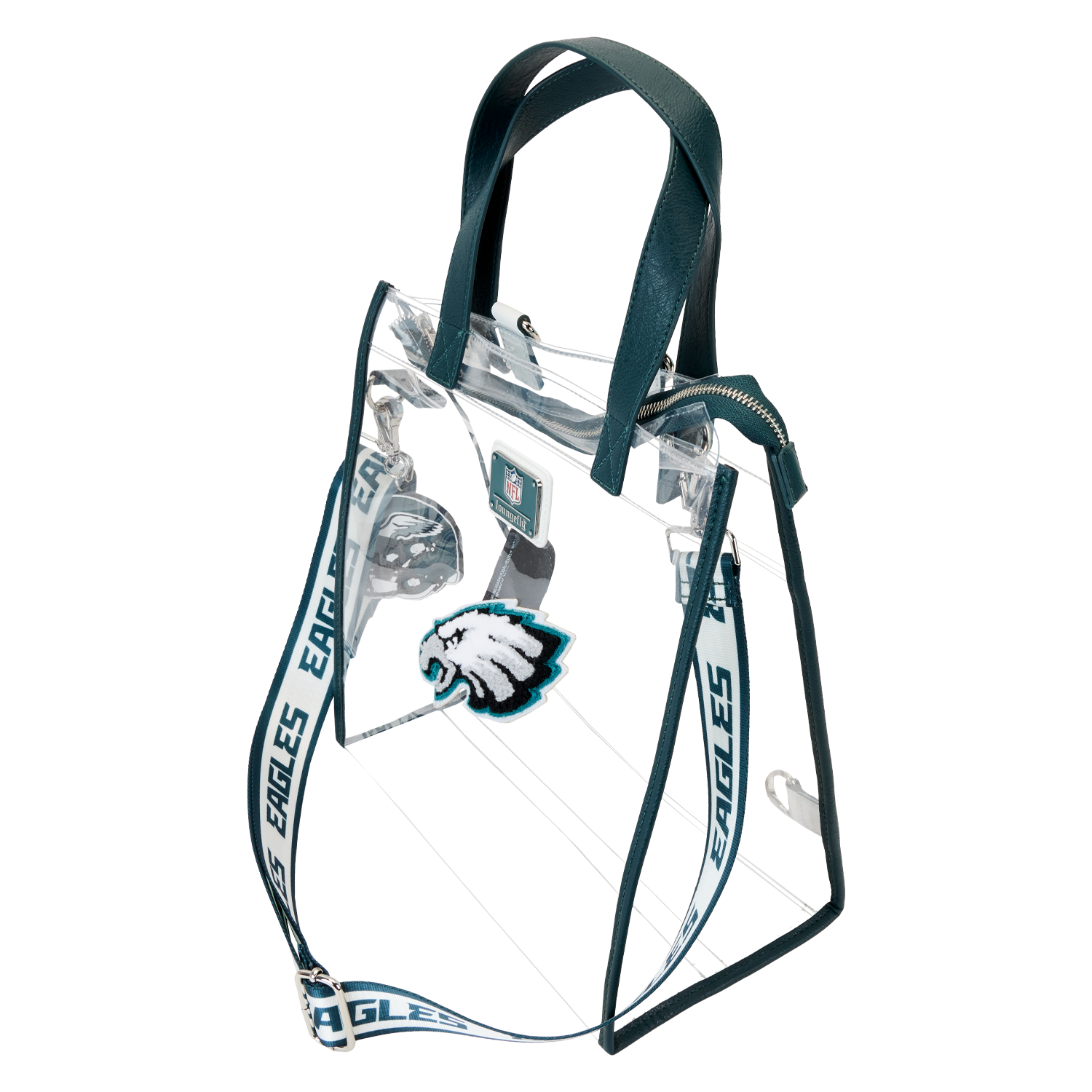 NFL Philadelphia Eagles Clear Convertible Backpack & Tote Crossbody Stadium Bag - Image 5