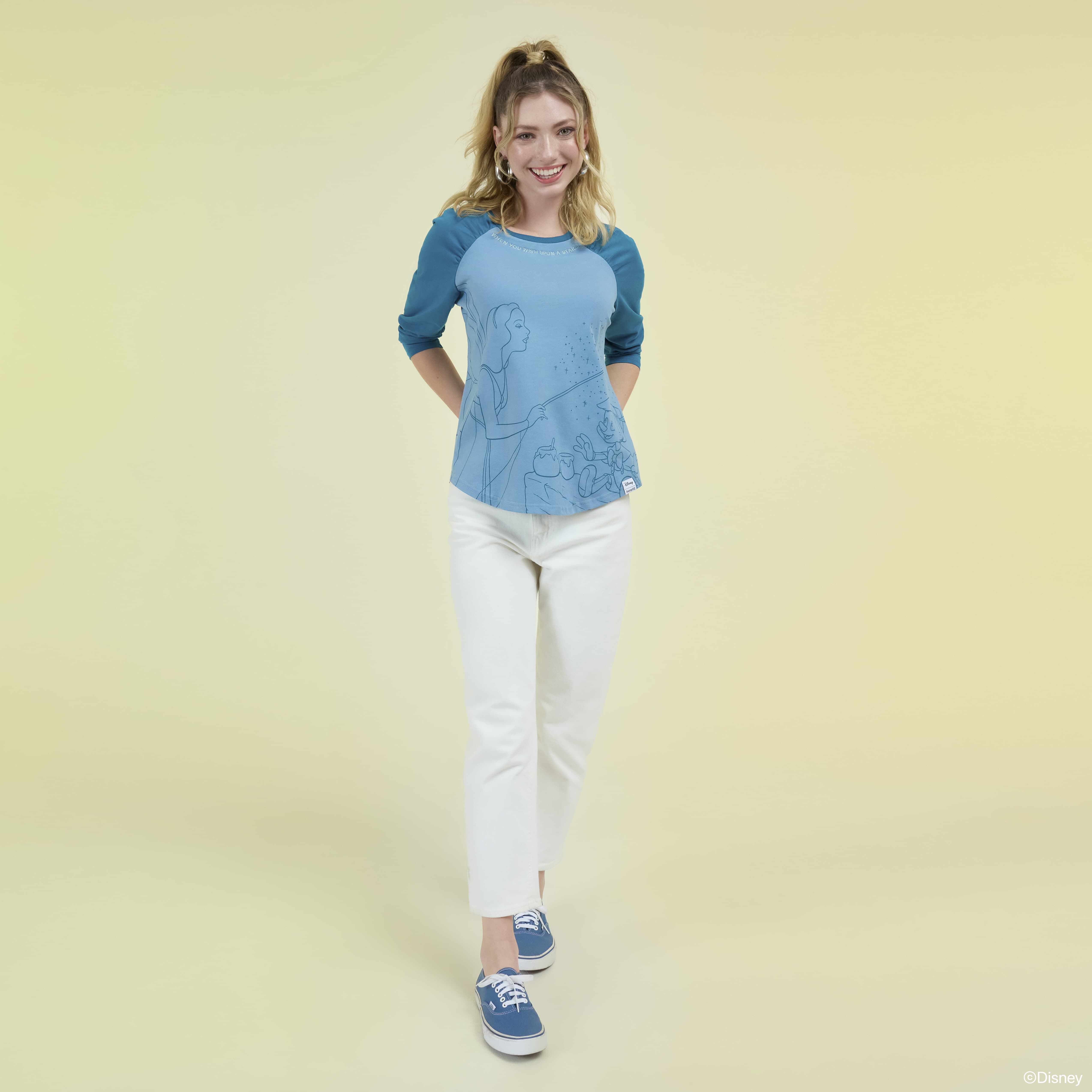 Pinocchio Blue Fairy Unisex Raglan Tee - Image 2