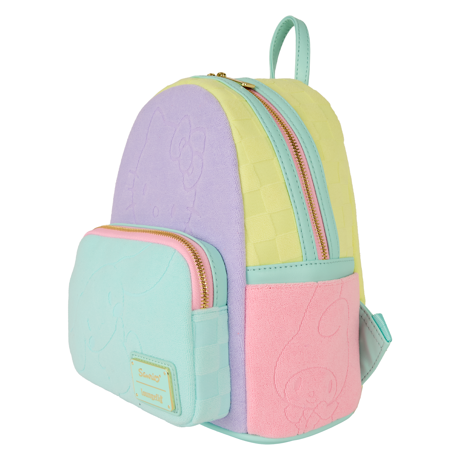 SDCC Limited Edition Hello Kitty & Friends Color Block Terry Cloth Mini Backpack - Image 3