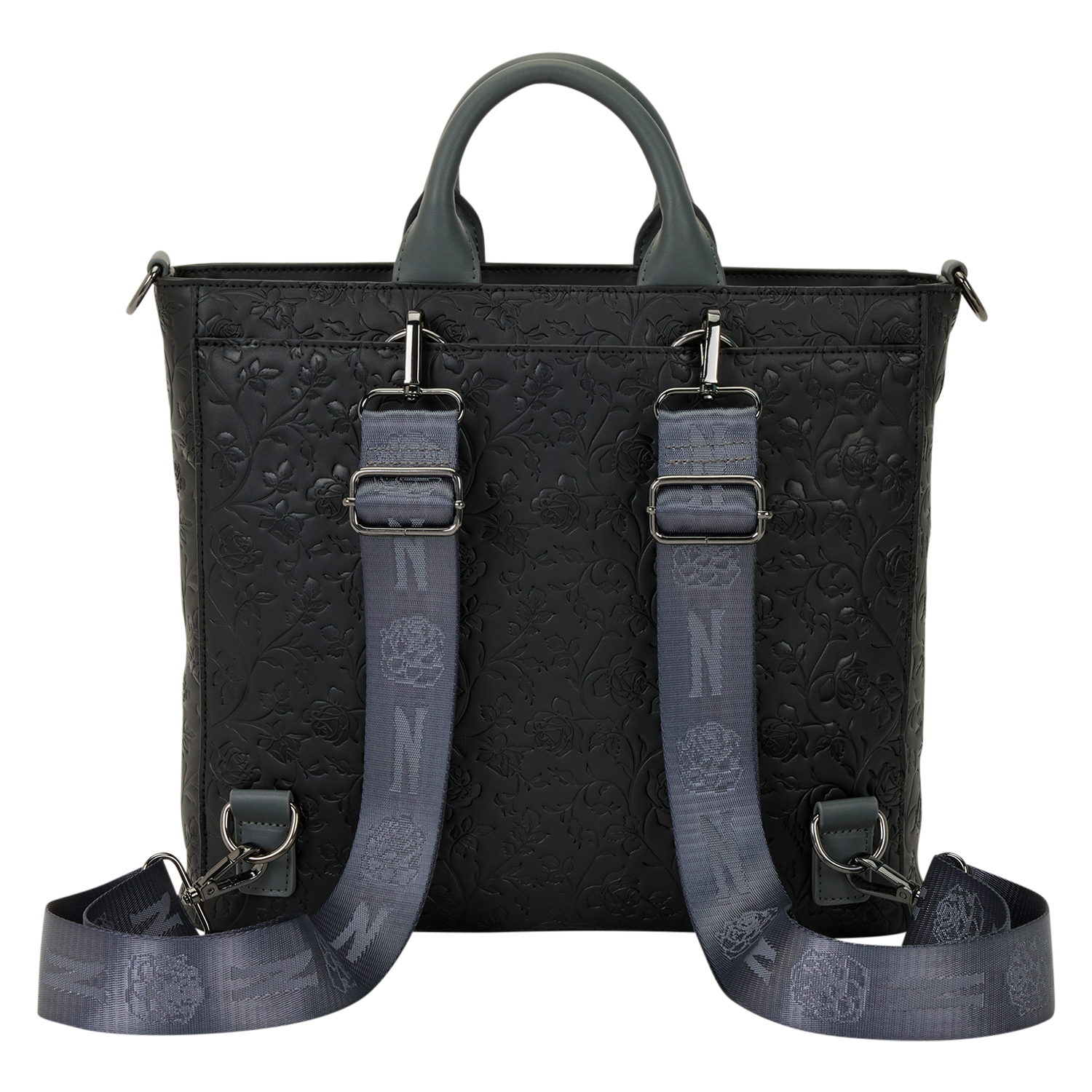Wednesday Black Roses Convertible Backpack & Tote Crossbody Bag - Image 5